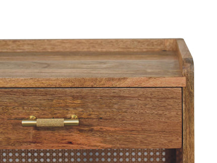 Larissa - T Bar Open Bedside Table - Oak