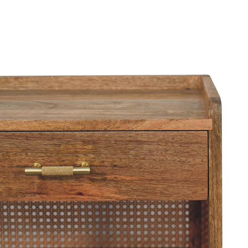 Larissa - T Bar Open Bedside Table - Oak