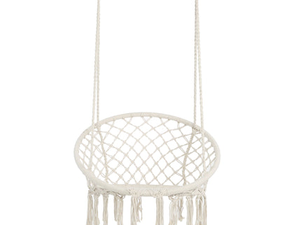 Macrame Hanging Hammock Chair, Rope Swing For Indoor And Outdoor Use