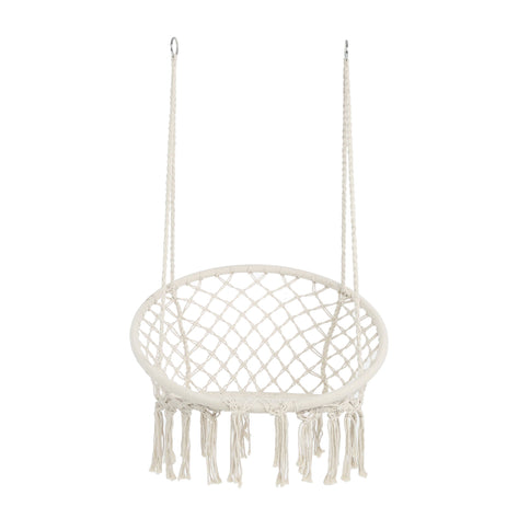 Macrame Hanging Hammock Chair, Rope Swing For Indoor And Outdoor Use