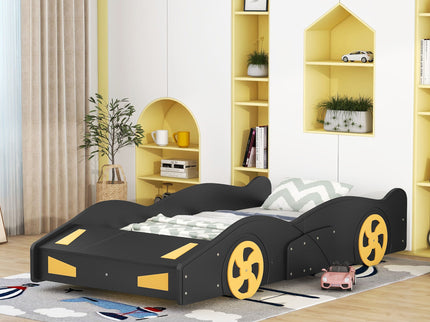 Race Car Shaped Platform Bed With Wheels And Storage