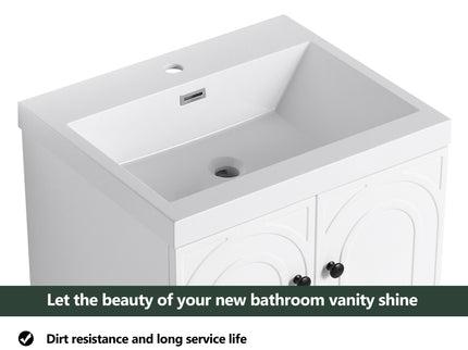 Contemporary Freestanding Bathroom Vanity With Resin Sink & Soft-Close Cabinet Doors