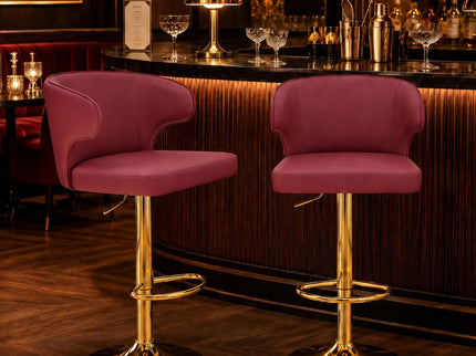 Adjustable Swivel Bar Chair With High Back Support