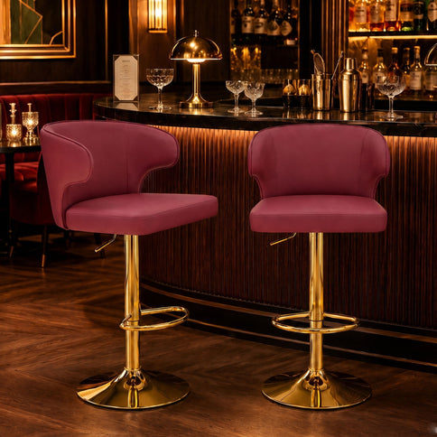Adjustable Swivel Bar Chair With High Back Support