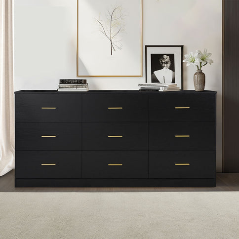 Modern Drawer Dresser For Bedroom, Ample Storage Wide Chest Of Drawers