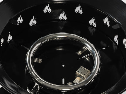 Propane Gas Fire Pit Table, 50000 Btu Round For Outside Patio - Black