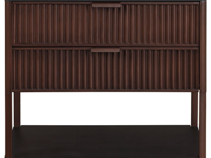 Tova - 2 Drawer Side Table With Shelf - Dark Brown