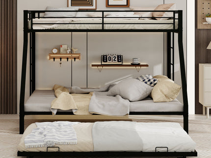 Bunk Bed For Kids, Convertible Frame With Ladders & Guardrail