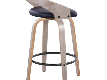 Grotto - Mid Century Modern Fixed Height Counter Stool With Swivel With Round Footrest (Set of 2)