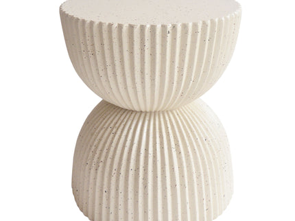 Side Table With Speckled Ribbed Texture