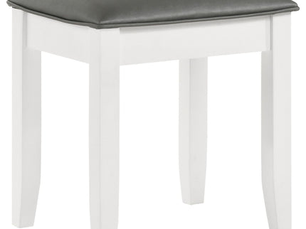 Vanity Stool With Padded Seat - Gray