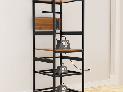 3D Printer Stand With Filament Storage, T-Type Holder, Built In Power Panelб Open Frame Printer Workstation - Black