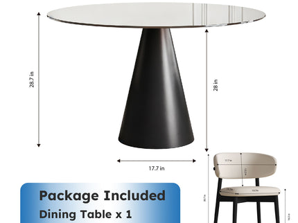 Round Dining Table - Black / Brown - Glass