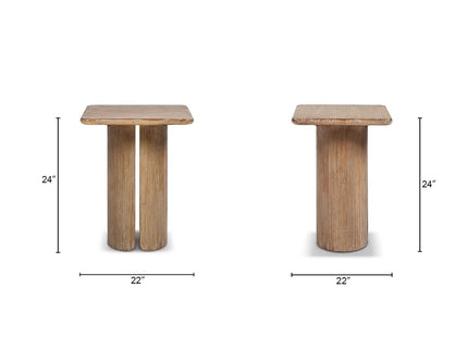 Sonoma - Square Pedestal Side Table - Antique Brown