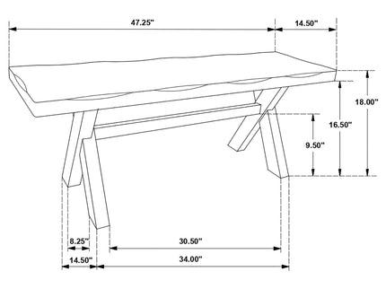 Knotty - Dining Bench - Brown