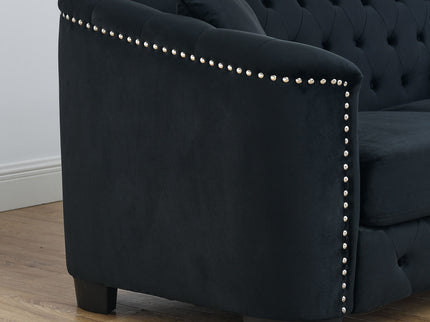 Modern Chesterfield Sofa With Tufted Backrest For Living Room