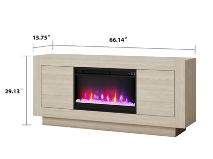 Fireplace TV Stand - Beige