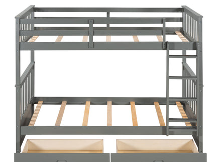 Bunk Bed With Ladders And 2 Storage Drawers