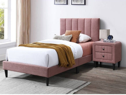 Bed With Channel Tufted Adjustable Headboard