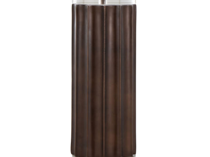 Cylinder - Fluted Contemporary Table Lamp (Set of 2) - Brown / Clear / White