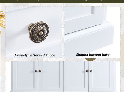 Kitchen Sideboard Storage Buffet Cabinet With 2 Drawers & 4 Doors Adjustable Shelves For Dining Room, Living Room