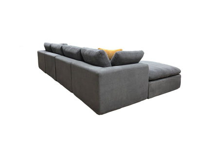 Upholstery Full Compressed Modular Sectional With Toss Pillows - Light Gray