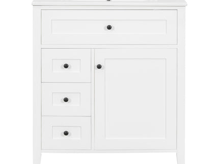 Modern Bathroom Vanity With Sink, 3 Drawers And Adjustable Shelf