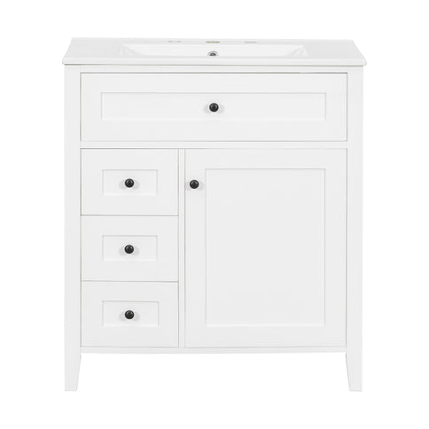 Modern Bathroom Vanity With Sink, 3 Drawers And Adjustable Shelf