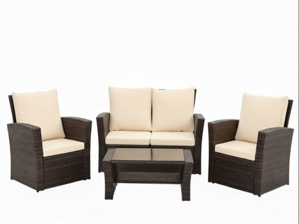 Modern Patio Set With Table And Cushions