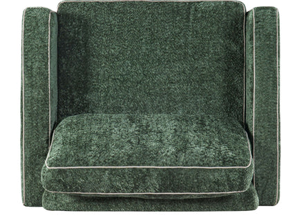 Accent Chair Upholstered Single Sofa With Square Arms, Sewn Pillow Back For Living Room