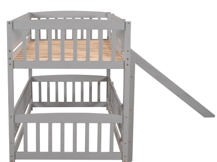 Low Bunk Bed With Slide, Fence And Ladder