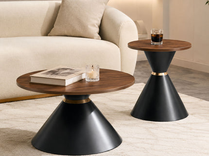 2 Piece Round Coffee Table Set For Living Room