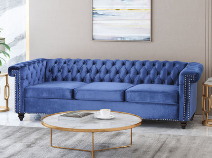 Chesterfield Style 3 Seater Sofa With Deep Button Tufting