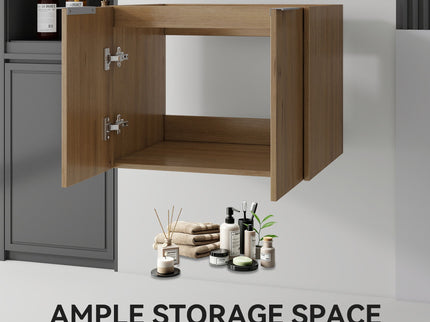 Floating Bathroom Vanity Cabinet With Soft Close Double Doors, Spacious Interior Storage, Wall Mounted, Cabinet Only
