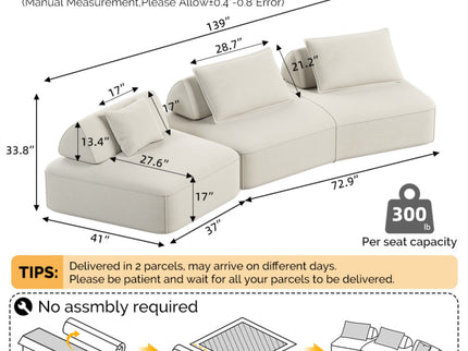 Modern Luxury Oversized Modular Sectional Sofa Set