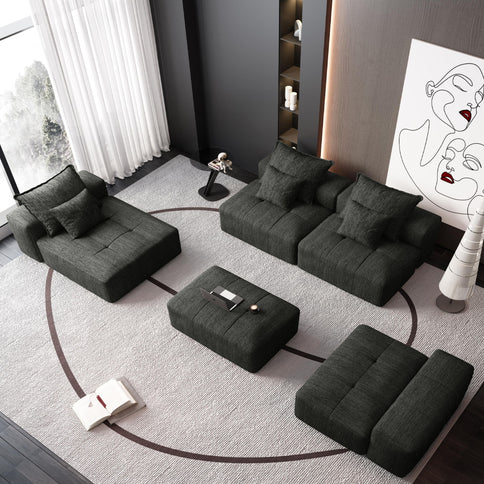 Modern Oversized Diy Combination, Modular Sectional Sofa With Pillows