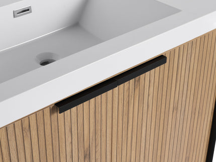 Modern Freestanding Bathroom Vanity With Resin Sink & Soft Close Cabinet Doors