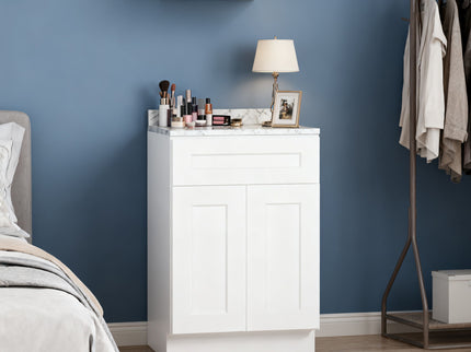 Shaker Base Cabinet With Soft-Close Drawer & Double Doors, Adjustable Shelf
