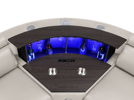 Nova - Sectional With Bluetooth Speaker, LED And Lifting Wine Cabinet