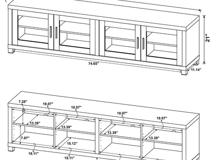 Heron - 4 Door TV Stand With Adjustable Shelving