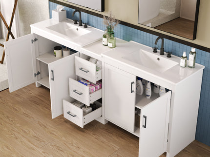 Double Sink Bathroom Vanity With Quartz Countertop