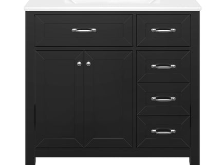 Modern Bathroom Vanity With Sink, Freestanding Design With Drawers And Doors
