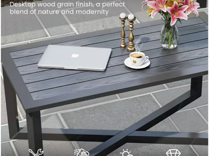 2 Piece Patio Set With Cushions & Coffee Table
