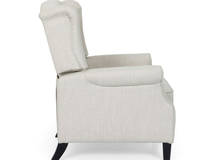 Contemporary Tufted Fabric Push Back Recliner - Beige
