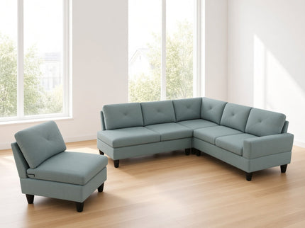 Modular L - Shaped Sectional Sofa 6 Seater 4 Piece Couch With Chaise