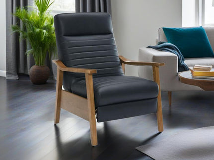 Asher - Modern Push Back Recliner With Wood Arms