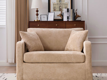 Farmhouse Accent Chair With 2 Bolster Pillows