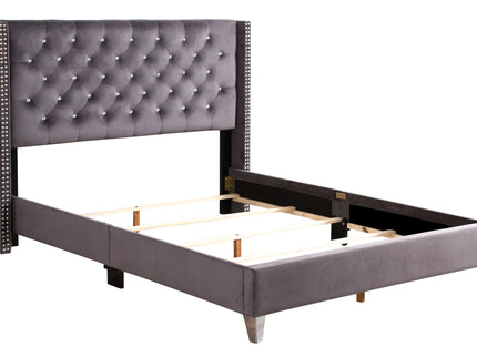 Upholstered Nailhead Trim Chic Bed