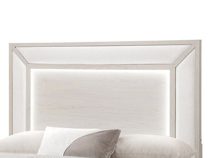 Ciara - King Bed With LED Panel Headboard, Low Profile Design - Beige