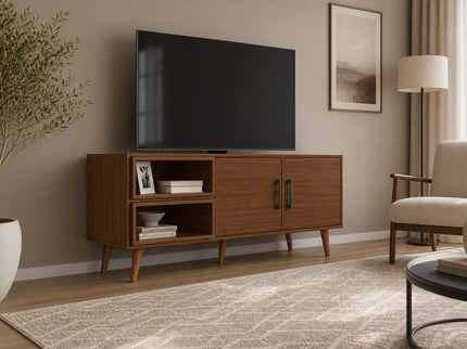 TV Stand For TVs Up To 60" With 2 Doors And 2 Open Shelves